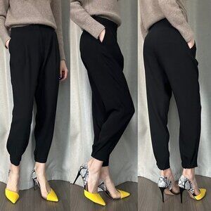 Vince Waistband Inset Polyester Black Harem Cropped Pants M (8)